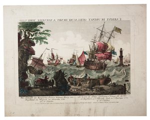 La llegada del Príncipe Guillermo Enrique a Nueva York, c.1781 (grabado a mano)
