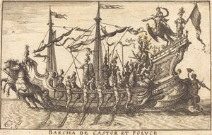 Barca de Cástor y Pólux de Balthasar Moncornet after Remigio Cantagallina