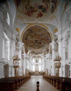 Vista interna de la iglesia del monasterio por el arquitecto Johann Balthasar Neumann de Balthasar Neumann