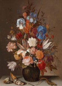 Naturaleza muerta con flores. Alrededor de 1625-30 de Balthasar van der Ast