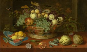 Naturaleza muerta con cesta de frutas, 1622 de Balthasar van der Ast