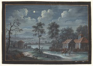 Un paisaje del sur a la luz de la luna llena de Barbara Dietzsch