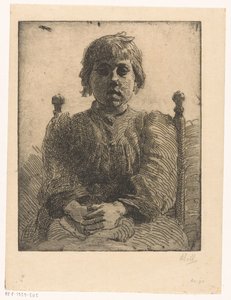 Retrato de una chica desconocida de Barbara Elisabeth van Houten (signed by artist)
