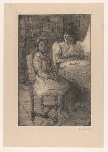 Dos mujeres en la mesa de Barbara Elisabeth van Houten (signed by artist)