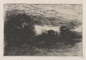 Paisaje con árboles y cielo tormentoso de Barbara Elisabeth van Houten