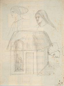 Boceto arquitectónico no identificado (grafito sobre papel) de Barbara Leigh Smith Bodichon