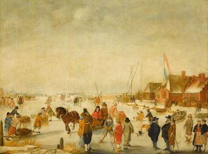 Disfrutar del hielo de Barend Avercamp
