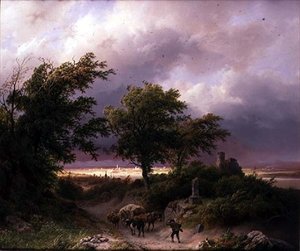 Un Paisaje Boscoso con una Vista Distante de Cleve