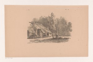 Cortijo con carro Estudios de paisaje sexta entrega (título de la serie) de Barend Cornelis Koekkoek