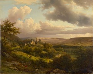 Campo luxemburgués con vistas al castillo de Berg