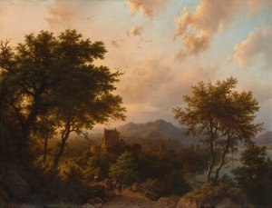 Atardecer en el Rin, 1853 de Barend Cornelis Koekkoek