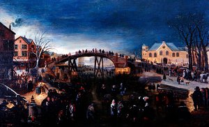 Un Paisaje Invernal con Figuras Patinando y Jugando, c.1640-50
