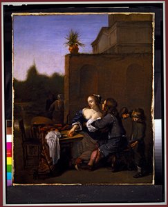 Pareja en el jardín (lienzo)