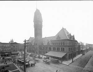 Estación Dearborn, Chicago, Illinois, EE.UU., c.1883
