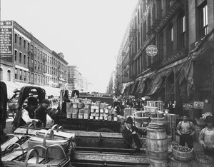 Mercado de South Water Street, Chicago, Illinois, EE.UU., c.1905 (foto en b/n) de Barnes and Crosby