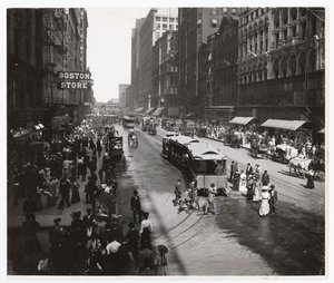 Calle State, Chicago, Illinois, EE.UU., c.1905 (foto en b/n) de Barnes and Crosby