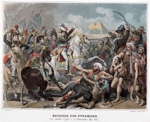 Batalla de las Pirámides : Napoleón Bonaparte en Egipto en 1798 (grabado) de Baron Antoine Jean (after) Gros