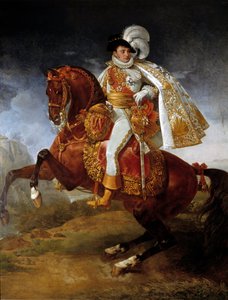 Retrato ecuestre de Jerónimo Bonaparte, rey de Westfalia de Baron Antoine Jean Gros