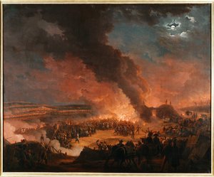 Napoleón I visita los vivacs la noche antes de la batalla de Austerlitz ... (pintura sobre lienzo)