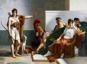 Hipólito rechaza las acusaciones de Fedra, Fedra e Hipólito de Baron Pierre Narcisse Guerin