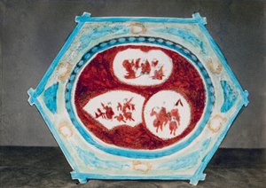 Plato de Kaga o Kutani, 1882