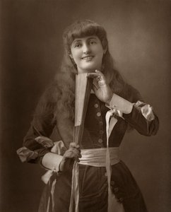 Actriz británica Alice Atherton en Oliver Grumble, 1886