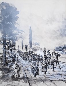 Una legión romana (gouache sobre papel) de Barrie Linklater