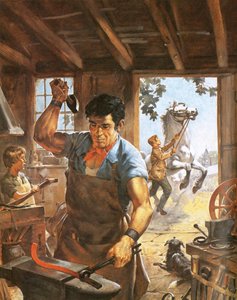 Herrero trabajando