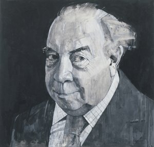 Retrato de J.B. Priestley, ilustración para The Listener, años 1970