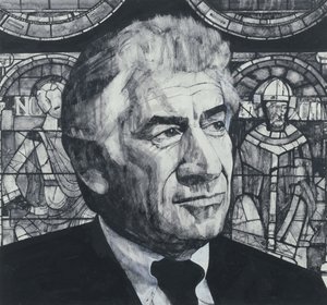 Retrato de Leonard Bernstein, ilustración para The Sunday Times, años 1970 de Barry Fantoni