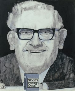 Retrato de Ronnie Barker, ilustración para The Listener, años 1970 de Barry Fantoni