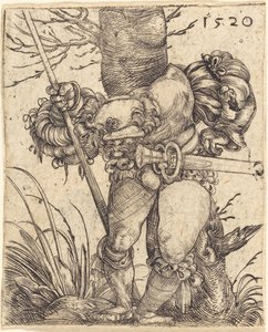 Soldado de a pie frente a un árbol de Barthel Beham