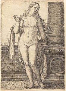 Lucrecia de pie junto a una columna de Barthel Beham