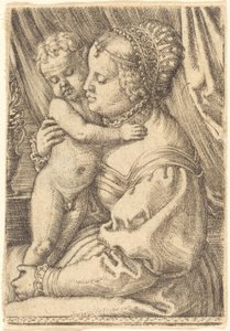 Madonna con jarrón de flores de Barthel Beham