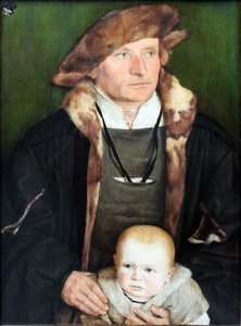Retrato de Hans Urmiller y su hijo de Barthel Beham