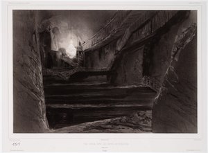 Vista tomada en las minas de Wieliczka, Polonia, 20 de marzo de 1840, grabado por Sabatier de Barthelemy after Lauvergne