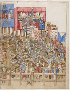 Iluminación del Libro de los torneos del Rey René de Anjou, dibujos de Barthélemy d