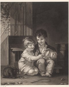 Dos niños con conejos
Mange mon petit, mange de Barthélémy Joseph Fulcran Roger