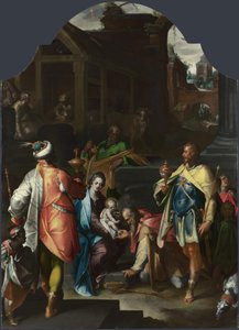 La adoración de los Reyes, ca 1595 de Bartholomaeus Spranger
