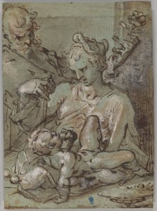 La Sagrada Familia con San José sosteniendo la rosa de Bartholomaeus Spranger