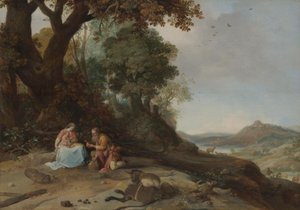 Paisaje con descanso durante la huida de Bartholomeus Breenbergh