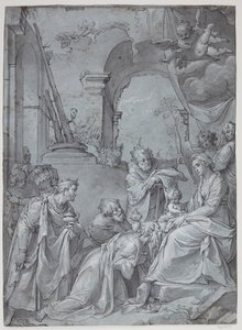 La adoración de los pastores de Bartholomeus Spranger