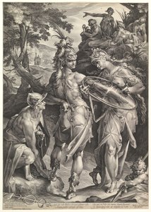 Minerva y Mercurio armando a Perseo, 1604 de Bartholomeus Spranger