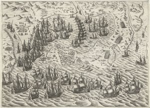 Batalla de Cádiz, 1596 de Bartholomeus Willemsz. Dolendo (attributed to)