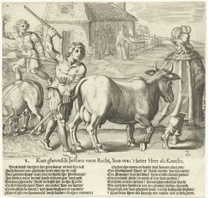 El alguacil se lleva la vaca del granjero 2. ¿Podría existir gheweldt para la Justicia? Así que era mejor Señor como Siervo (título sobre el objeto) de Bartholomeus Willemsz. Dolendo