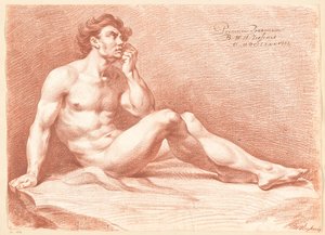Desnudo masculino sentado, vista lateral (1er premio 1788) de Bartholomeus Ziesenis
