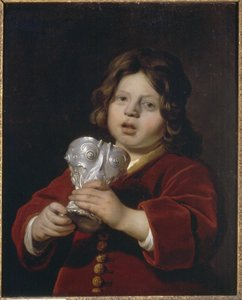 Retrato de un niño con una copa de plata de Bartholomeus van der Helst