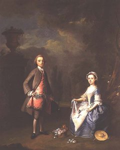 Edward Harley, 4º Conde de Oxford, y su hermana Sarah, c.1737