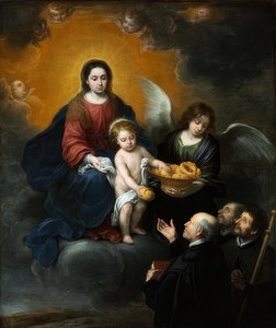 El niño Jesús reparte pan a los peregrinos. 1678 de Bartolomé Esteban Murillo