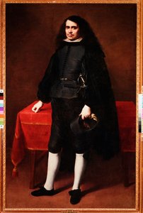 Retrato de un caballero con cabello largo y cuello de fresa de Bartolomé Esteban Murillo